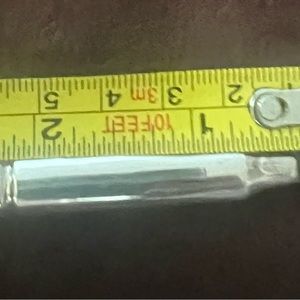 SOLID STERLING SILVER 3.5” BULLET PENDANT WITH CLEAR QUARTZ TIP NEW